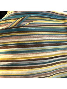 Organza Fabric Stripes Earthtones fabric 3.5 Yards 132 x 45 Lightweight Vintage